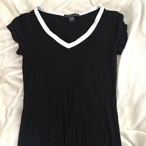 Black and white v-neck